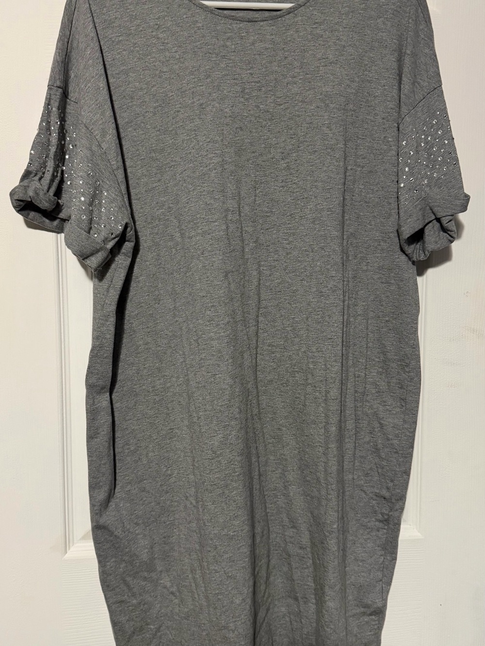 Express Gray Studded Sleeve Tunic